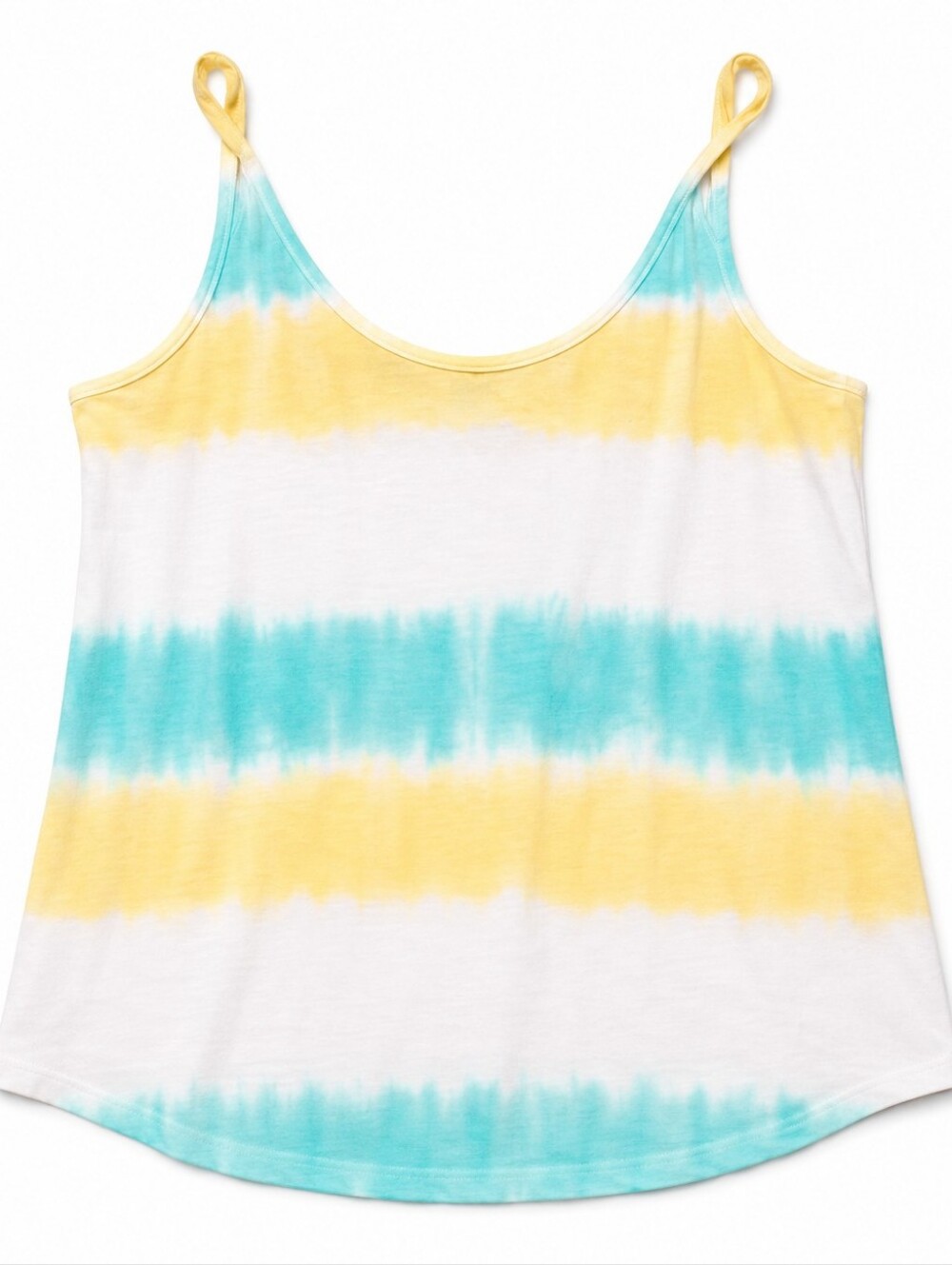PINK Yellow and Blue Tie-Dye Tank Top Sz LG